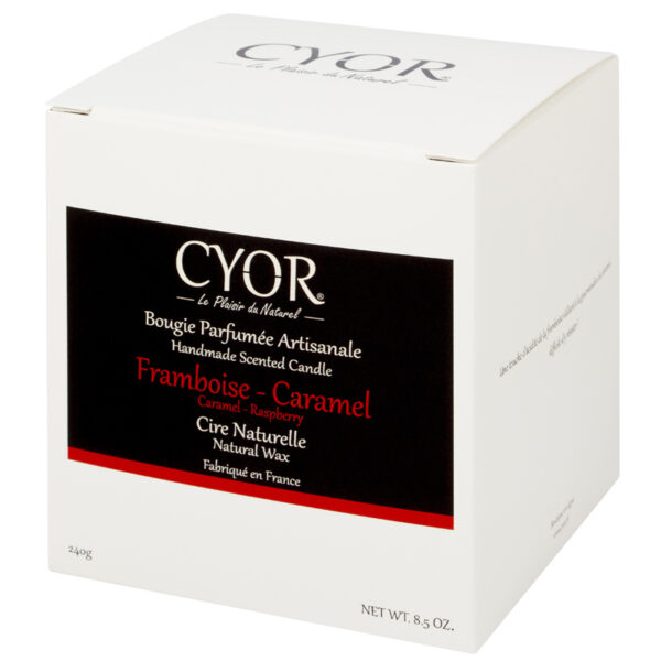 Boite Bougie Parfumee Naturelle artisanale Framboise Caramel CYOR