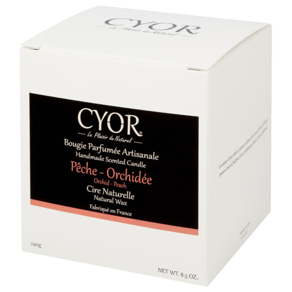 Boite Bougie Parfumee Naturelle artisanale Peche Orchidee CYOR