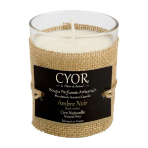 bougie parfumee naturelle artisanale ambre noir made in france