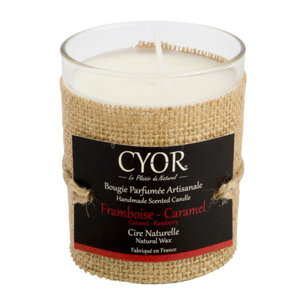 bougie parfumee naturelle artisanale framboise caramel cire vegetale