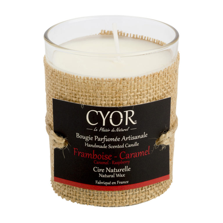 bougie parfumee naturelle artisanale framboise caramel cire vegetale