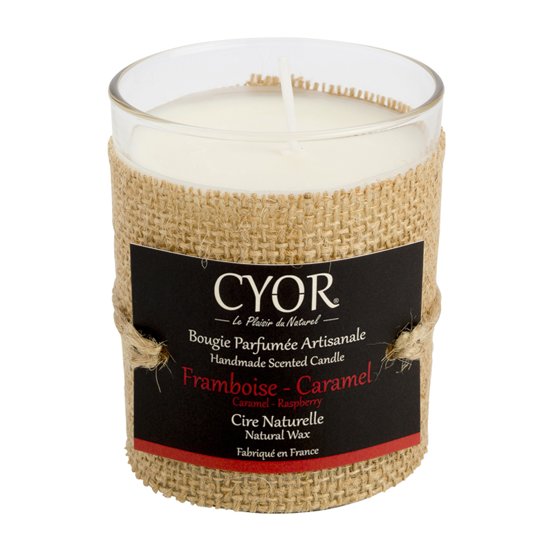 bougie parfumee naturelle artisanale framboise caramel cire vegetale