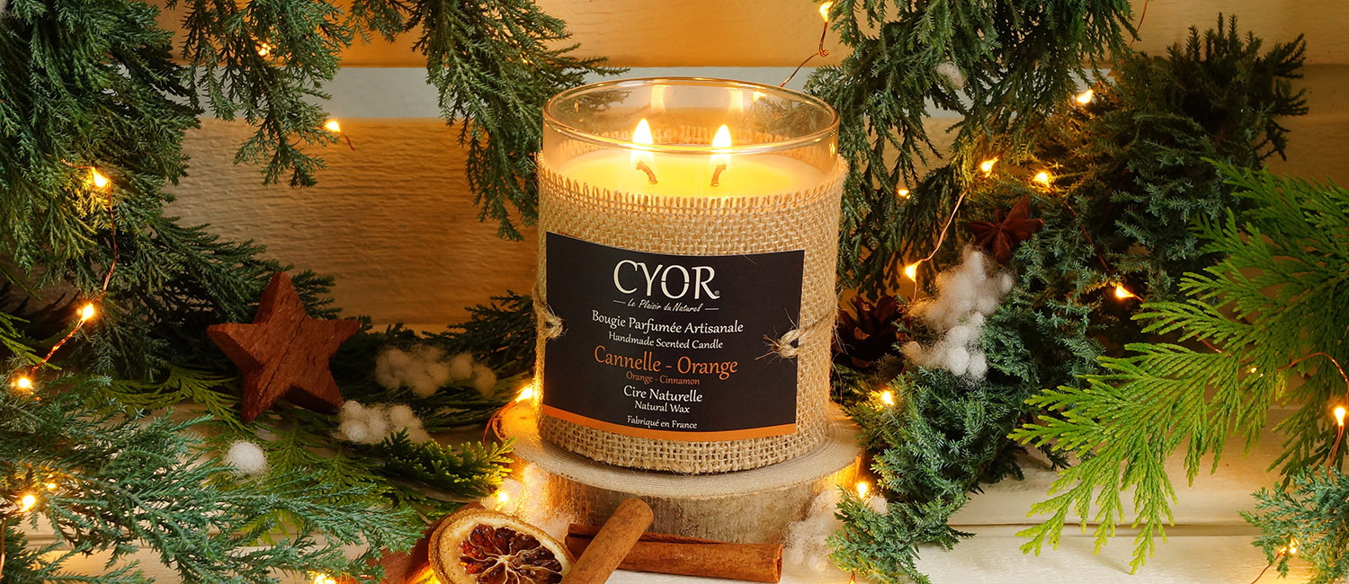 Bougie Parfumee Artisanale Naturelle Cannelle Orange cyor