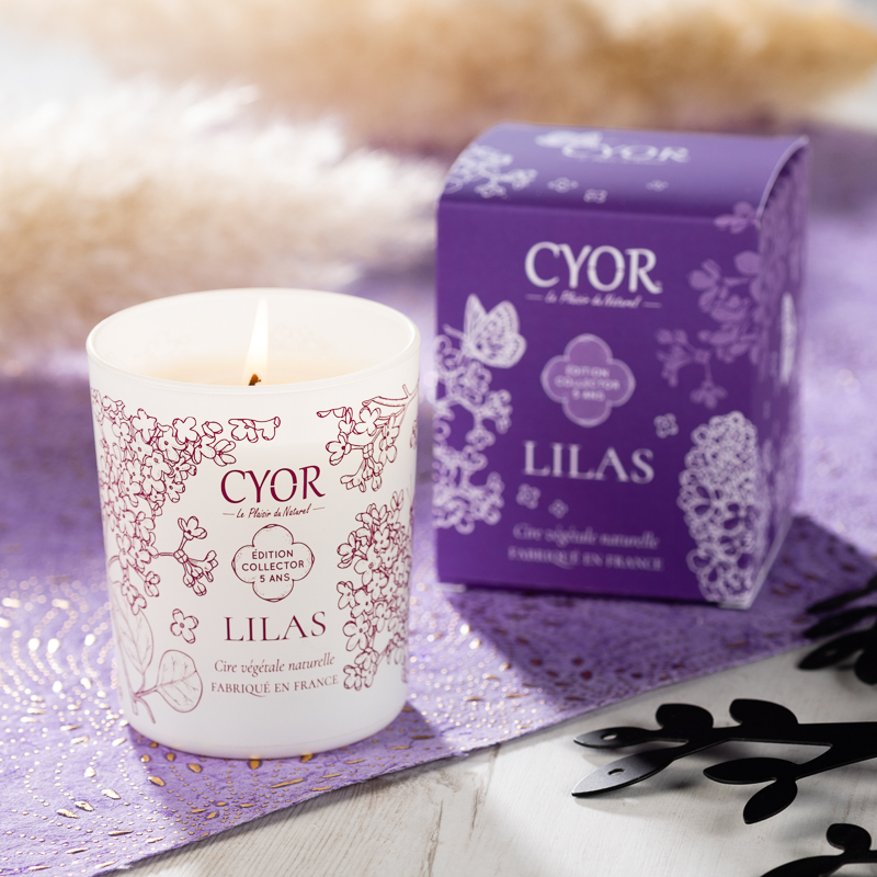 bougies naturelles lilas