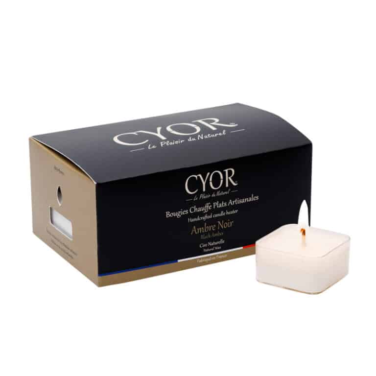 bougie Chauffe plats Ambre Noir