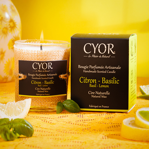 bougies naturelle citron basilic