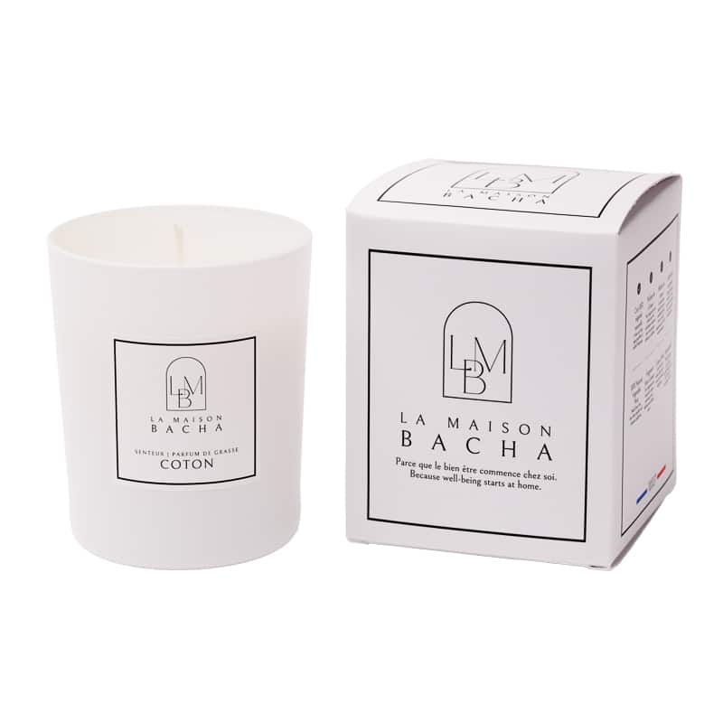 bougie personnalisée verre blanc 180g
