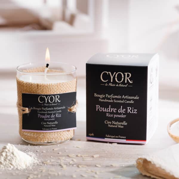 bougie artisanale poudre de riz